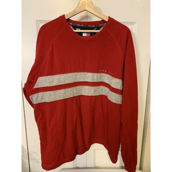 Vtg 90's Tommy Hilfiger Mens Sz‎ XXL pullover crewneck spellout  sweatshirt Red - Picture 1 of 5